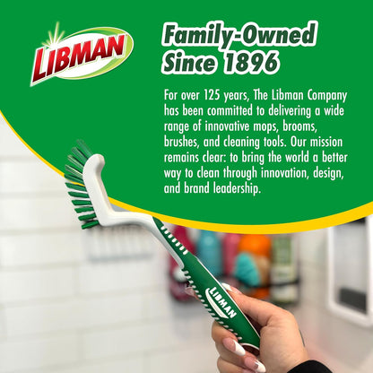 Libman Heavy Duty Scrub Brush Kit | Cleaning Brushes for Household Use | Tub Scrubber | Easy Grip Scrub Brush | Big Job Kitchen Brush | Dual Sided Tile & Grout Brush | 3 Different Brushes Included