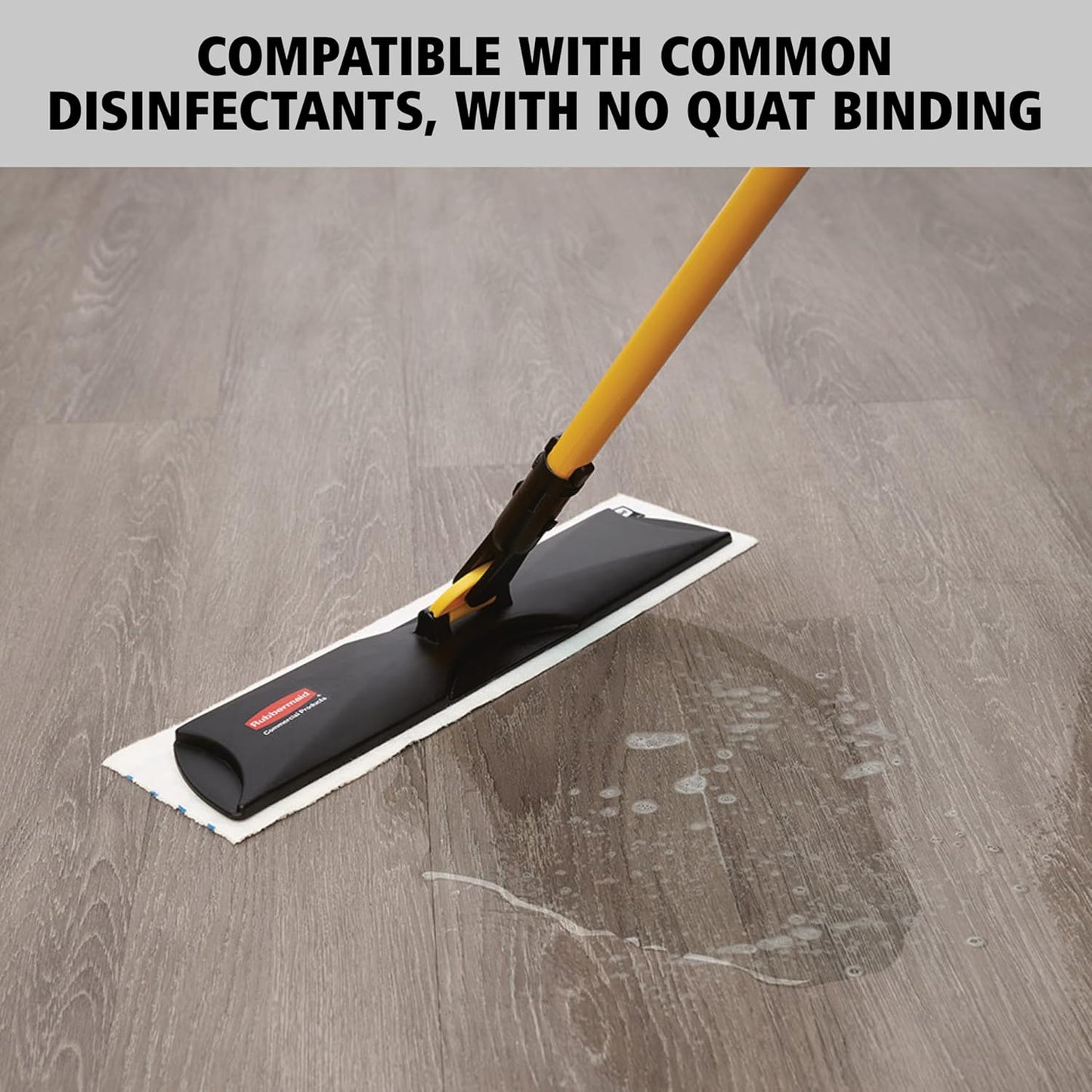 Rubbermaid Commercial Products HYGEN Pulse Single Sided Microfiber Spray Mop Kit for Hardwood/Tile/Laminated Floors Yellow Perfect for Kitchen/Lobby/Bathroom Cleaning