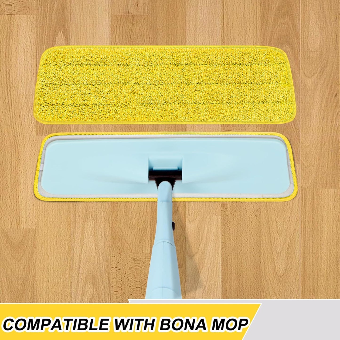 16.5 Inch Reusable Mop Pads Microfiber Spray Mop Replacement Heads for Wet/Dry Mops Compatible with Bona Floor Care System (6 Pack)