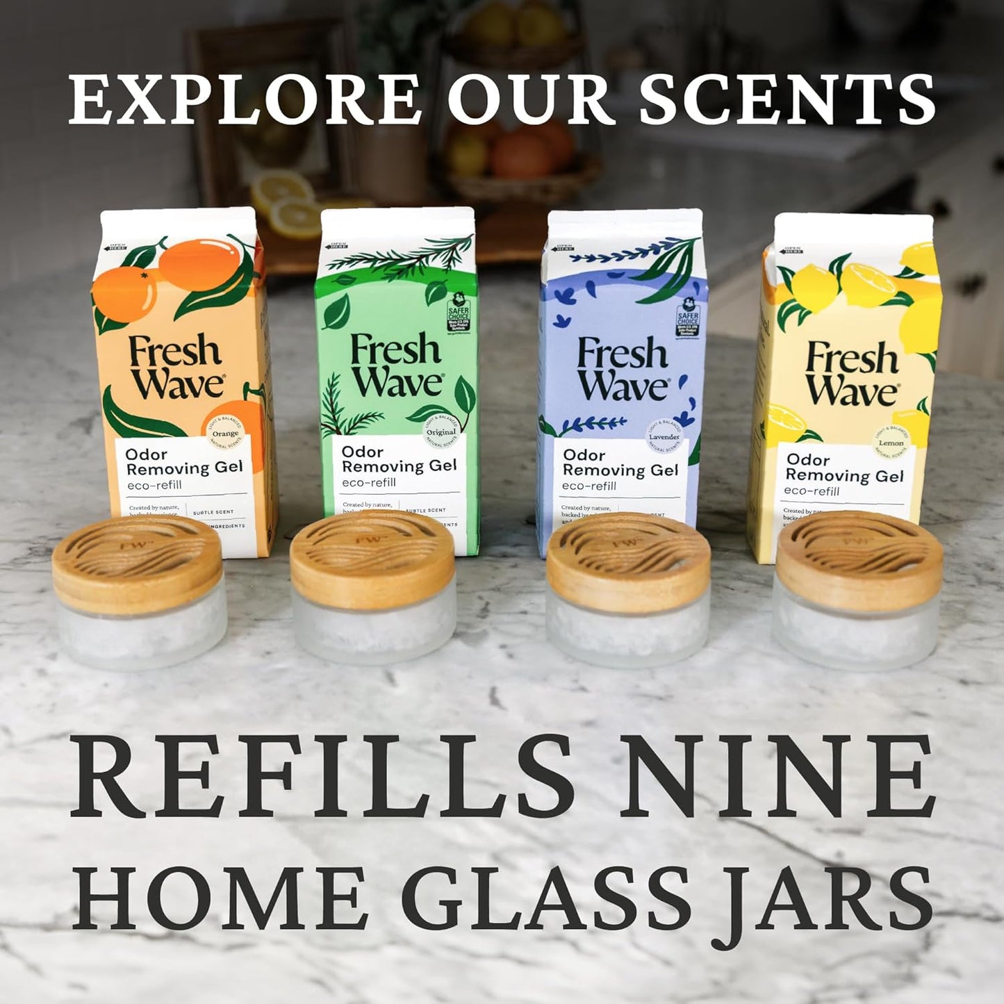 Fresh Wave Odor Removing Gel, 7 oz., Pack of 3 - Odor Absorbers for Home, Safer Odor Relief, Natural Plant-Based Odor Eliminator, Every 7 oz. lasts 15-30 Days, For Cooking, Trash & Pets