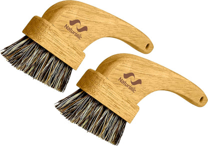 All-Natural Grout Brush Set | Wooden Cleaning Brush for Tile and Floor | Durable Floor Scrubber for Bathroom and Kitchen | Eco-Friendly Household Cleaning Tools