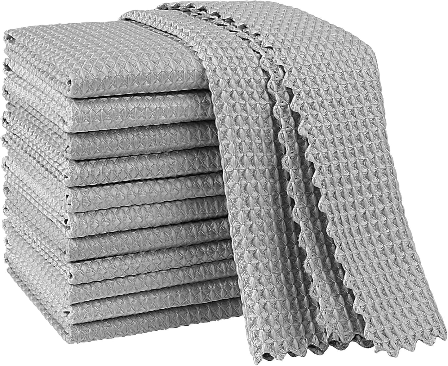 AIDEA Microfiber Glass Cleaning Cloth, 8PK, Premium Microfiber Glass and Window Cleaner, Lint Free Magic Cleaning Cloths for Glass, Windows, Windshields, Mirrors, Stainless Steel, 12"x12"