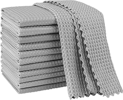AIDEA Microfiber Glass Cleaning Cloth, 8PK, Premium Microfiber Glass and Window Cleaner, Lint Free Magic Cleaning Cloths for Glass, Windows, Windshields, Mirrors, Stainless Steel, 12"x12"
