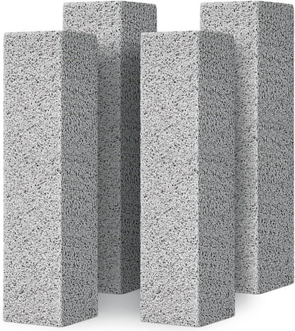 4TH Pumice Stone for Toilet Bowl Cleaning,Remove Away Limescale Stain,Hard Water Rings,Calcium Buildup,Iron and Rust,Pumice Stick for Tile/Bath-tub/Kitchen/Grill/Household - 4 Pack