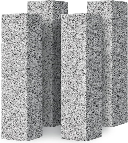4TH Pumice Stone for Toilet Bowl Cleaning,Remove Away Limescale Stain,Hard Water Rings,Calcium Buildup,Iron and Rust,Pumice Stick for Tile/Bath-tub/Kitchen/Grill/Household - 4 Pack