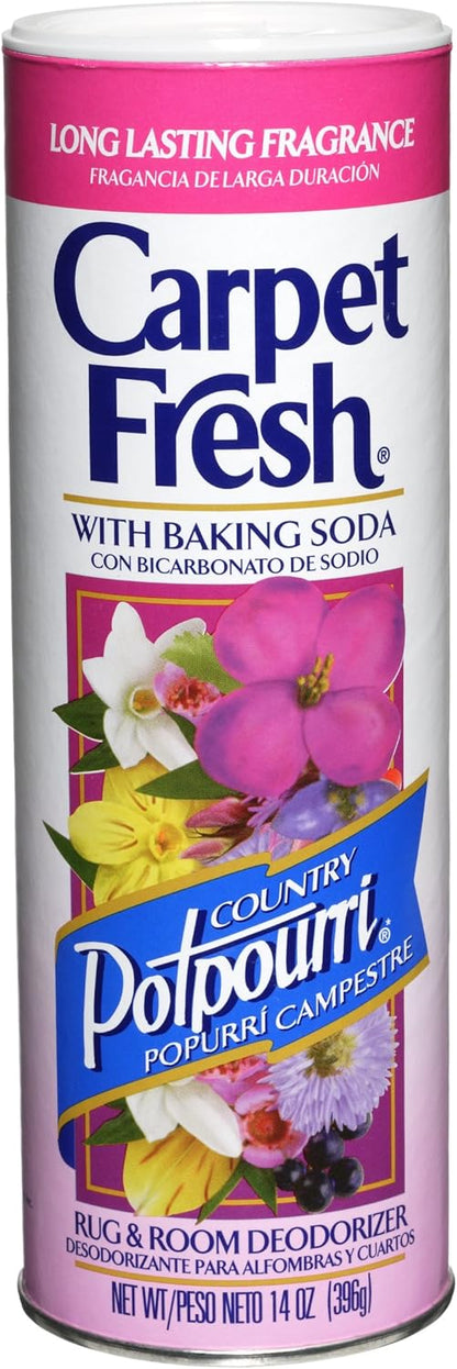 Carpet Fresh - 276147 Rug and Room Deodorizer with Baking Soda, Country Potpourri Fragrance, 14 OZ [12-Pack]
