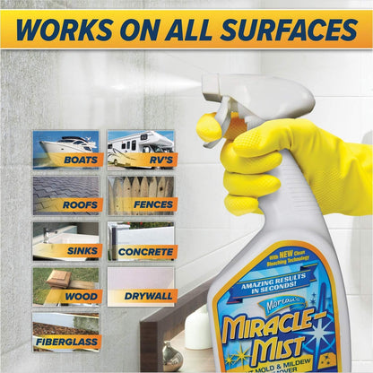 MiracleMist Instant Cleaner for Indoor and Outdoor Use, 32 oz | 2 Pack (64 OZ Spray)