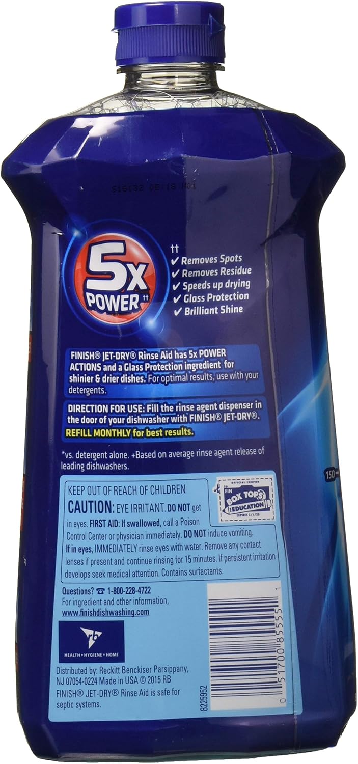 Finish Jet-Dry Rinse Aid, 32oz, Dishwasher Rinse Agent & Drying Agent