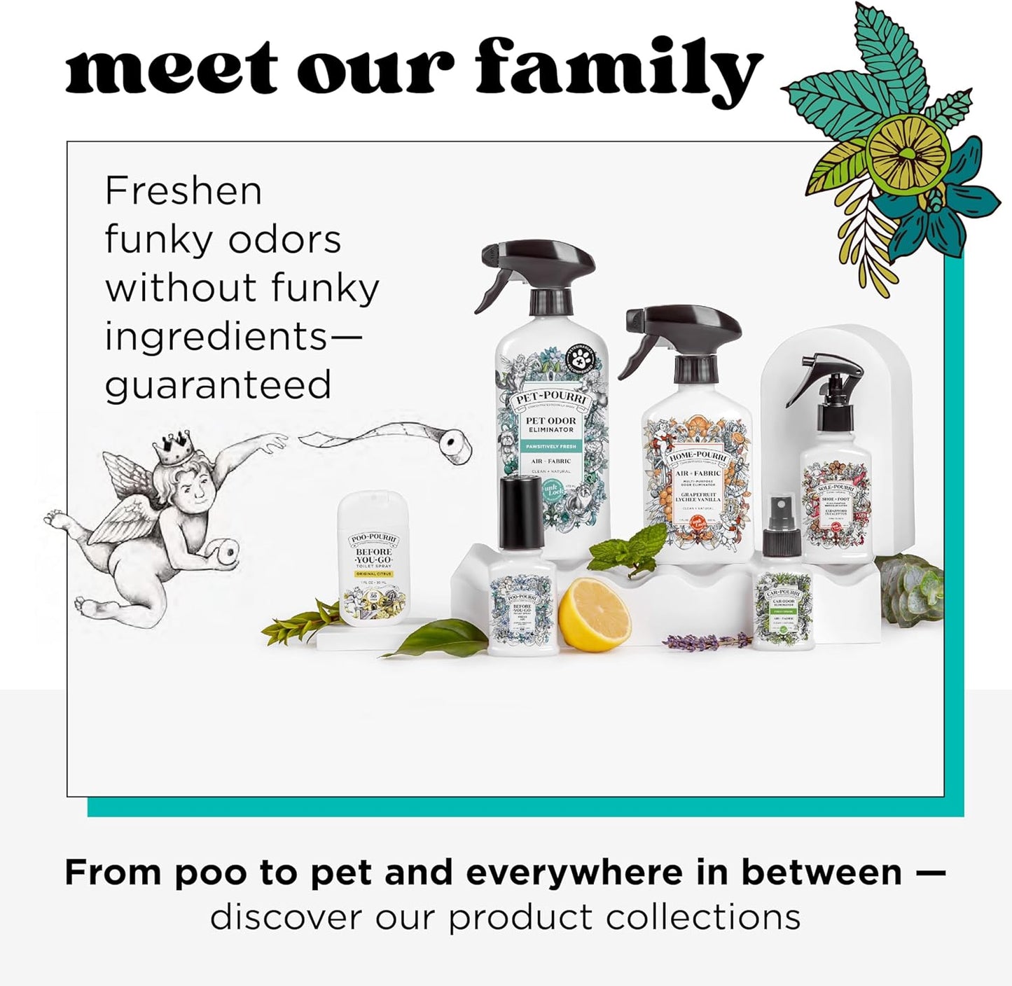 Poo-Pourri Before-You-Go Toilet Spray, Fresh Air, 4 Fl Oz, Up to 200 Uses, Bathroom Odor Deodorizer , Plant-Based with Essential Oils, for Home or Work, Jasmine, Fresh Air and Mint Scent