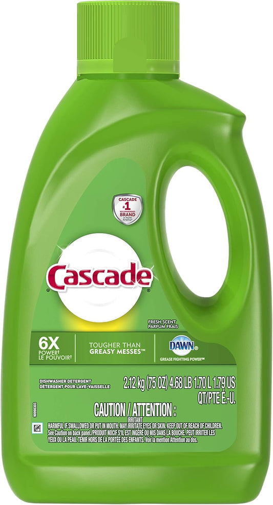 Cascade Dishwasher Detergent Gel, Fresh Scent, 75 oz