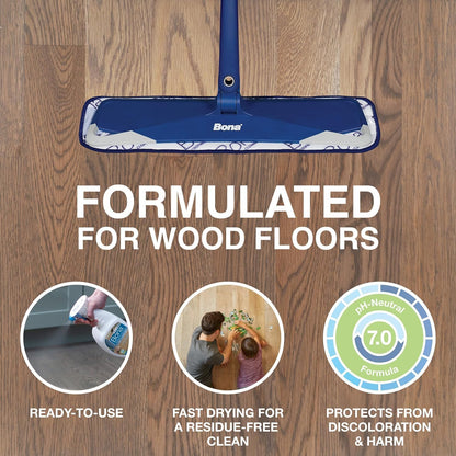 Bona Multi-Surface Floor Cleaner Spray - 32 fl oz - Lemon Mint Scent - Refillable - Residue-Free Floor Cleaning Solution for Stone, Tile, Laminate, and Vinyl Floors