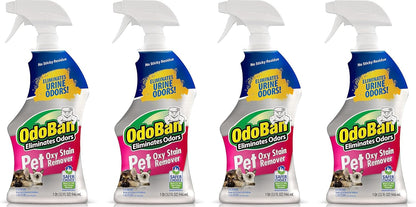 OdoBan Pet Solutions Oxy Stain Remover, Pet Stain Eliminator, Made in the USA, 6-Pack, 32 Ounce Spray Each