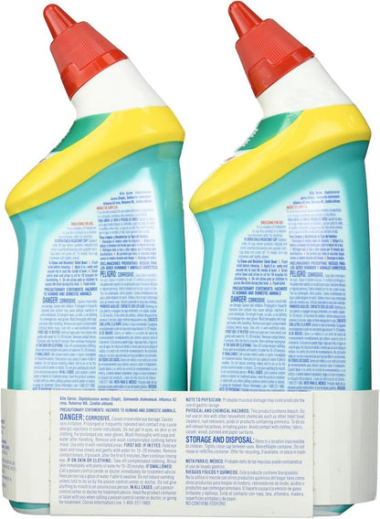 Clorox Toilet Bowl Cleaner Clinging Bleach Gel - Cool Wave, 24 Fl Oz (Pack of 2)