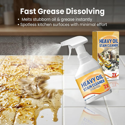 Heavy Duty Kitchen Degreaser Spray, Powerful Cleaner for Stubborn Oil Stains, Grease Remover for Stovetops, Countertops, Ovens & Grills, 2 PCS