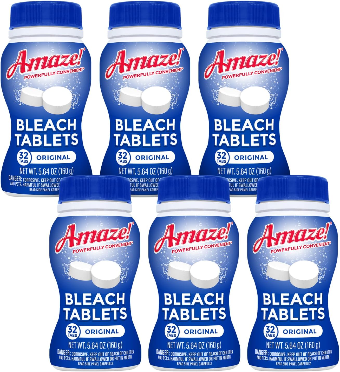 AMAZE Ultra Concentrated Bleach Tablets [6 bottles] - Lavender Scent - for Laundry, Toilet, and Multipurpose Home Cleaning. No Splash Liquid Bleach Alternative