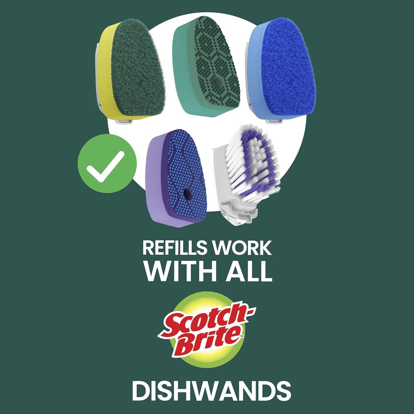 Scotch-Brite Odor Resist Soap Control Dishwand Brush, 1 Cleaning Dish Wand Brush, Precise Soap Control, Leak-Free Guarantee, Safe on Dishes, Nonstick Cookware, Tubs