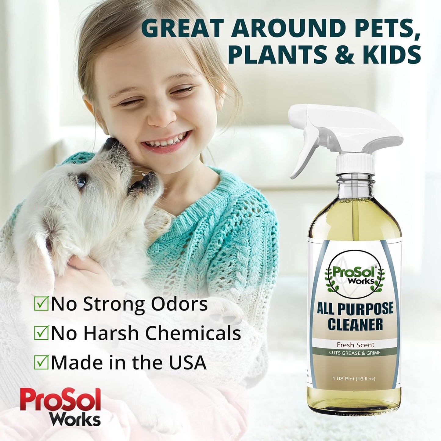 Degreaser Cleaner Heavy Duty Cleaning Spray 16 oz - Kitchen Cleaner for Stubborn Splatters, Stove Top, Grill, Drip Pans, & Oven Cleaner - Safe on All Surfaces - Fresh Scent