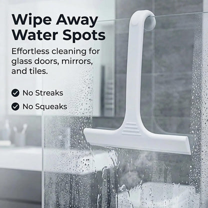Silicone Shower Squeegee - All-in-One Design with Built-in Hook, 10 Inch Streak-Free Bathroom and car Cleaner for Glass Doors, Mirrors, Windows, Tiles Purple