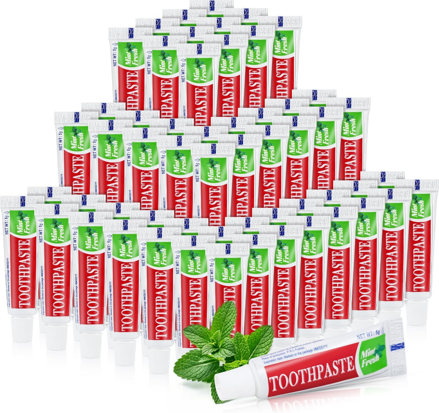Travel Size Mini 0.176 oz Toothpaste Bulk, Disposable Mint Flavor Pocket Teeth Paste Small Essential Toothpaste for Travel, Home/Hotel/Guests/Charity/Homeless/Camping Oral Care Single Use, 30 Tubes