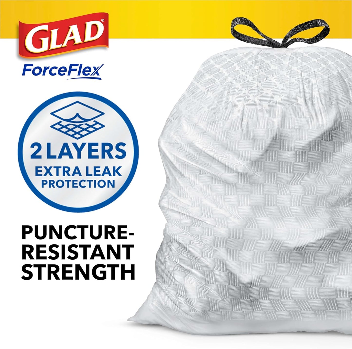 Glad ForceFlex Tall Kitchen Trash Bags, 13 Gallon, Pine-Sol Original, 40 Count (Package May Vary)