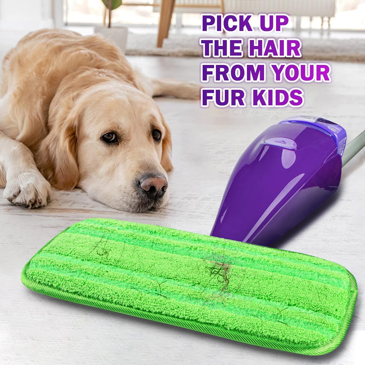 Orighty Microfiber Mop Pads Compatible with Swiffer Wet Jet, Reusable Swiffer Wet Jet Pads Refills, 12 Pack Machine Washable Replacement Pad for Multi Surface Wet & Dry Cleaning