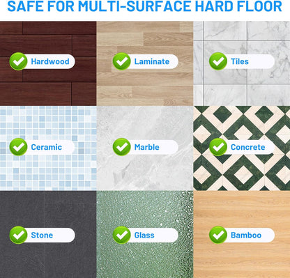 Spray Mops for Floor Cleaning - Wet Dry Mops with 2 Washable + 2 Disposable Pads for Swiffer Powermop - Refillable Bottle for Hardwood Tile Home Kitchen - Absorbs Pet Hair Dust Stains
