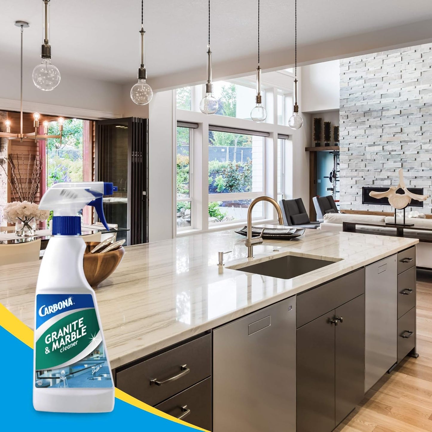 Carbona Granite & Marble Cleaner | Non-Abrasive Formula | Safe on Limestone & Corian | 16.8 Fl Oz, 1 Pack