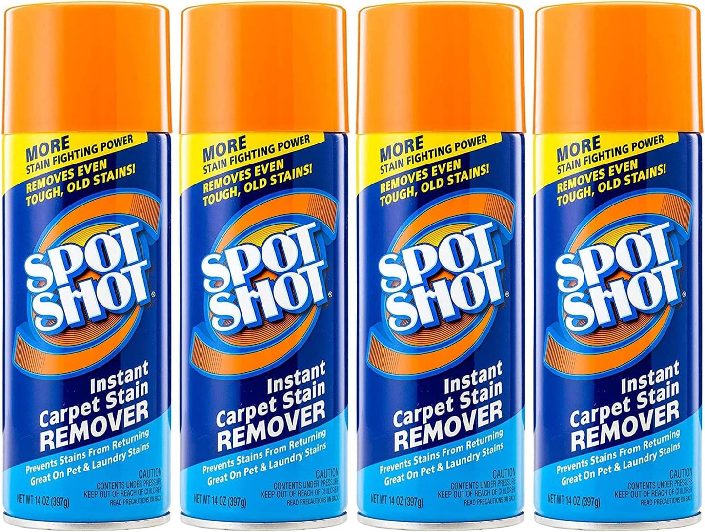 Spot Shot Instant Carpet Stain Remover Aerosol 14 oz can, Pack of 4