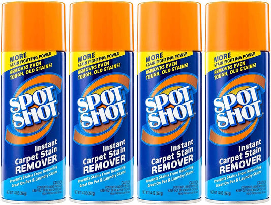 Spot Shot Instant Carpet Stain Remover Aerosol 14 oz can, Pack of 4