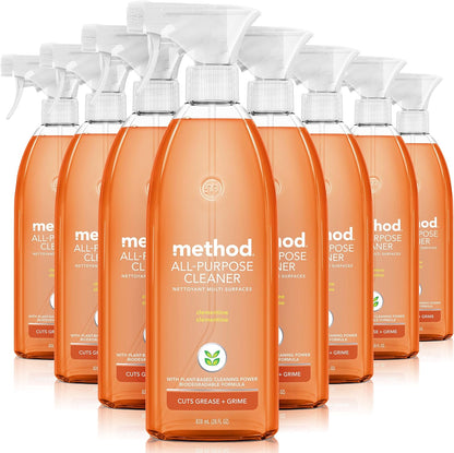 Method All-Purpose Cleaner Spray, Lime + Sea Salt, Perfect for Most Counters, Tiles, Stone, and More, 28 oz Spray Bottles, (Pack of 1)
