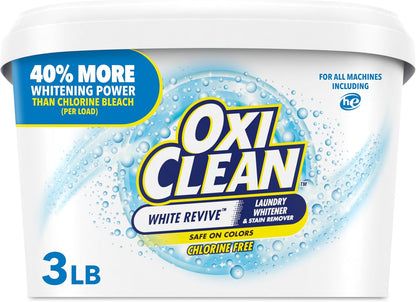 OxiClean White Revive Laundry Whitener and Stain Remover Powder, Alternative to Bleach for Laundry, 5 lb