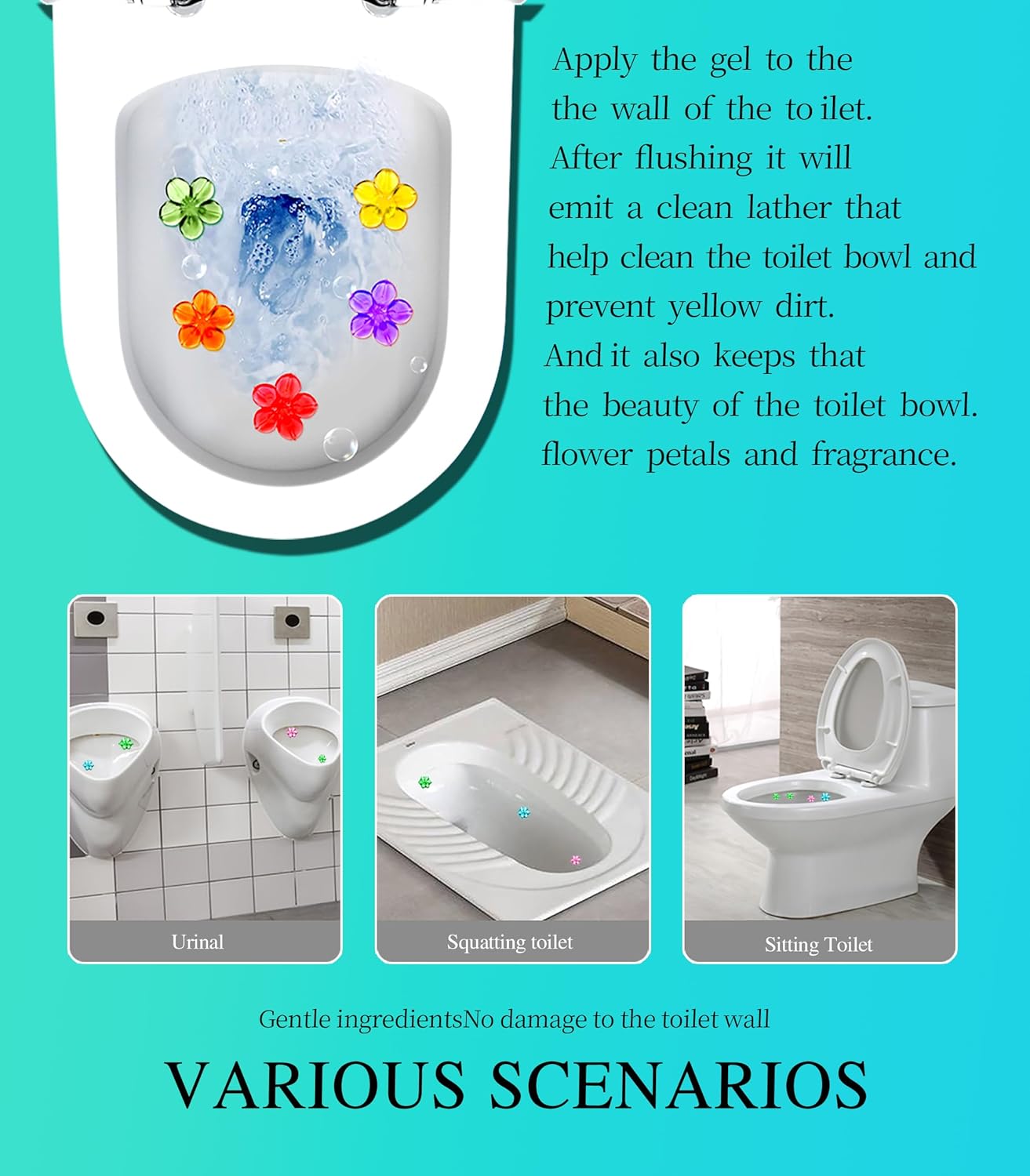 Toilet Bowl Cleaner Gel Stamp Kit, 117 Count, 9 Scents,bathroom Air Freshener (9)