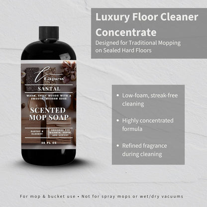 Lapew Baccarat Scented Mop Soap - Luxury Floor Cleaner Concentrate for Mopping Tile, Laminate, Vinyl & Hardwood | Streak-Free, Low-Foam | 36 oz - Colors C