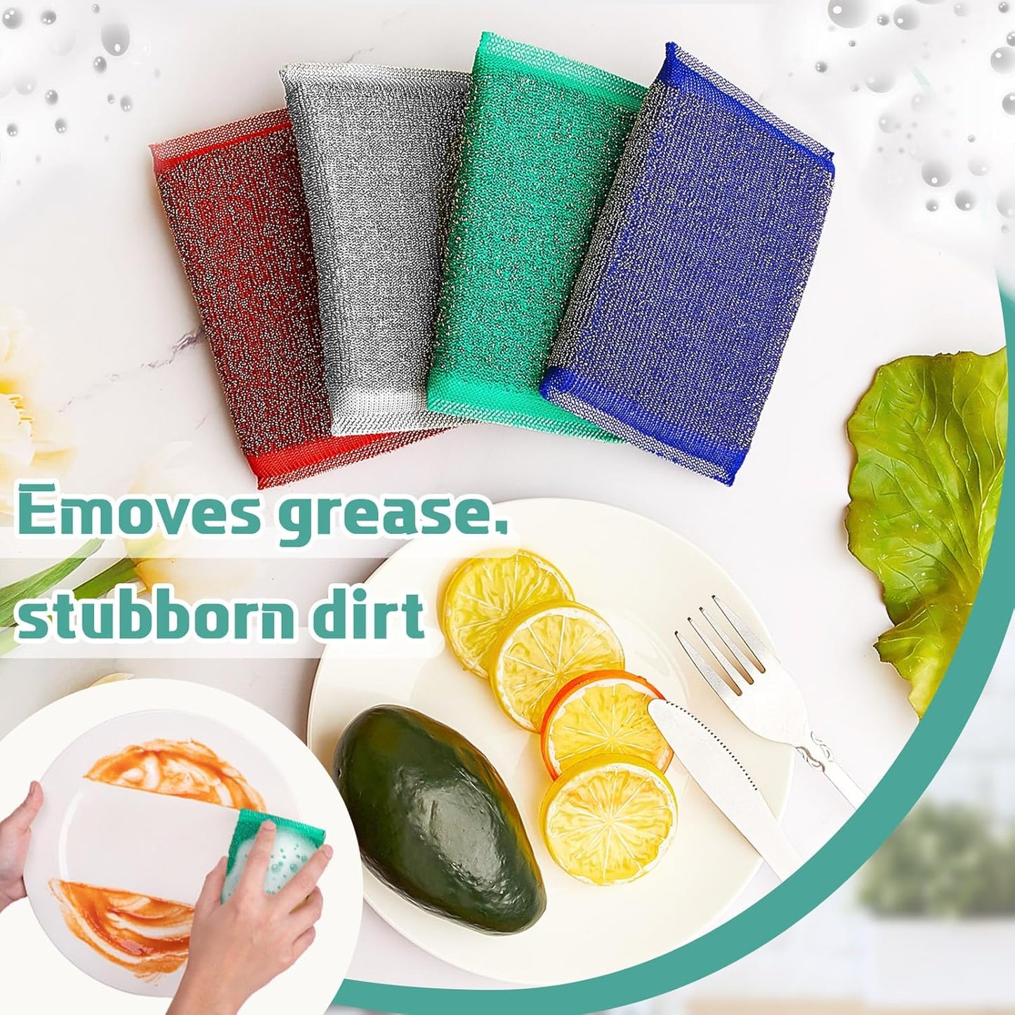 Thyle 36 Pack Steel Scrub Sponges for Dishes Non Scratch Scouring Multi Use Metal Scrubber Heavy Duty Dish Wash Kitchen Sponge for Pot Dish Washing Hard Surface Cleaning (Gray)