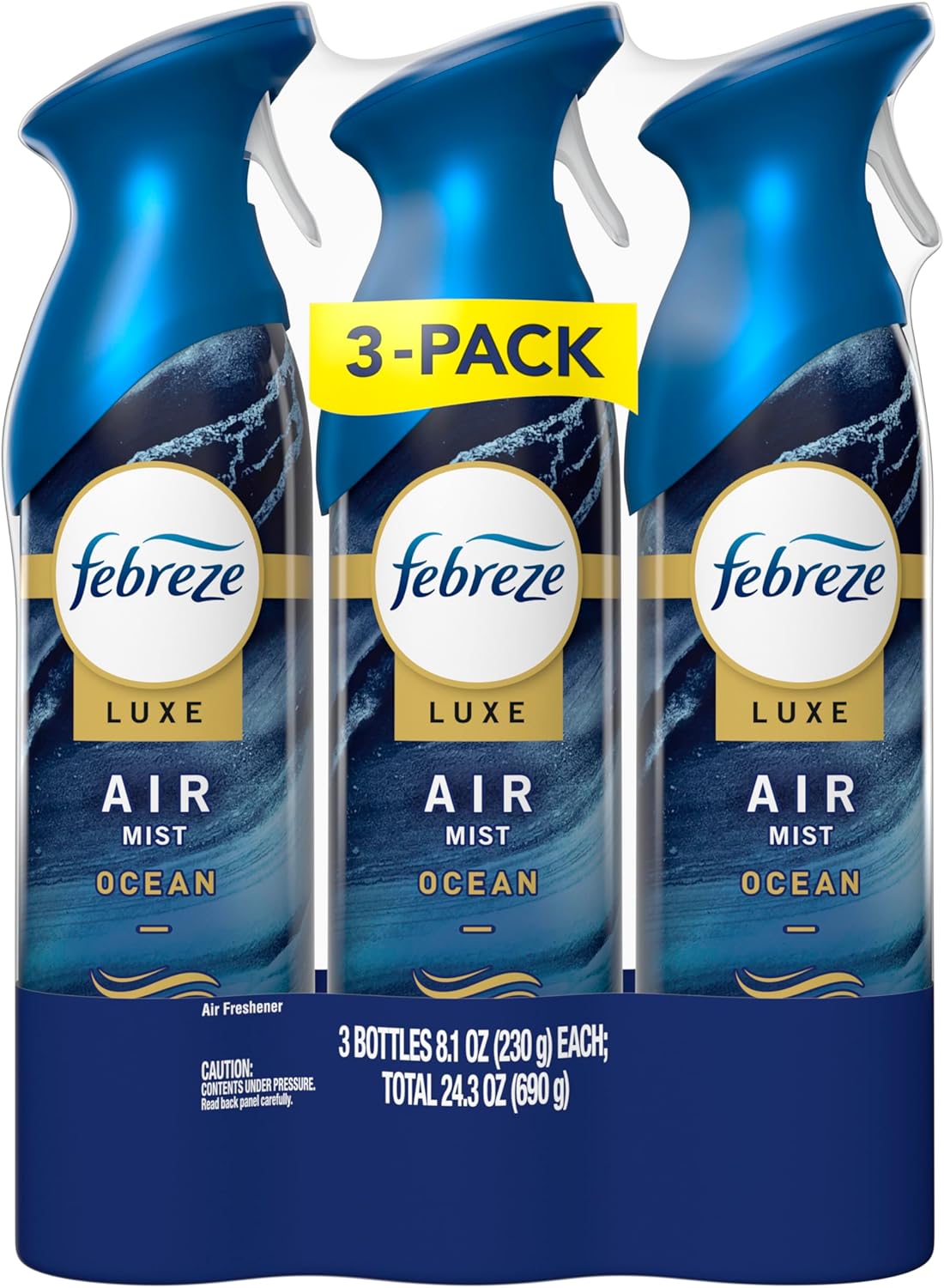 Febreze Air Mist, Air Freshener Spray, Odor Fighting Room Spray, Deodorizer for Home Bathroom Kitchen Office Apartment Dorm Room Classroom, Downy Calm Lavender & Vanilla Bean Scent, 8.1oz (Pack of 3)