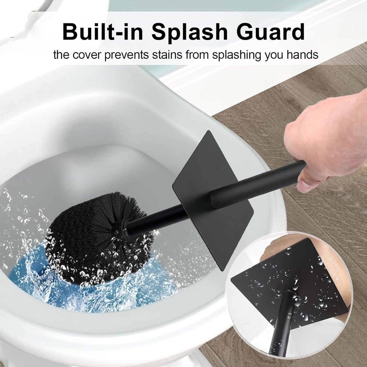 White Floral Branches Design Resin Toilet Bowl Brush and Holder Set, Elegant Bathroom Cleaning Tool with Durable Bristles, Compact and Functional