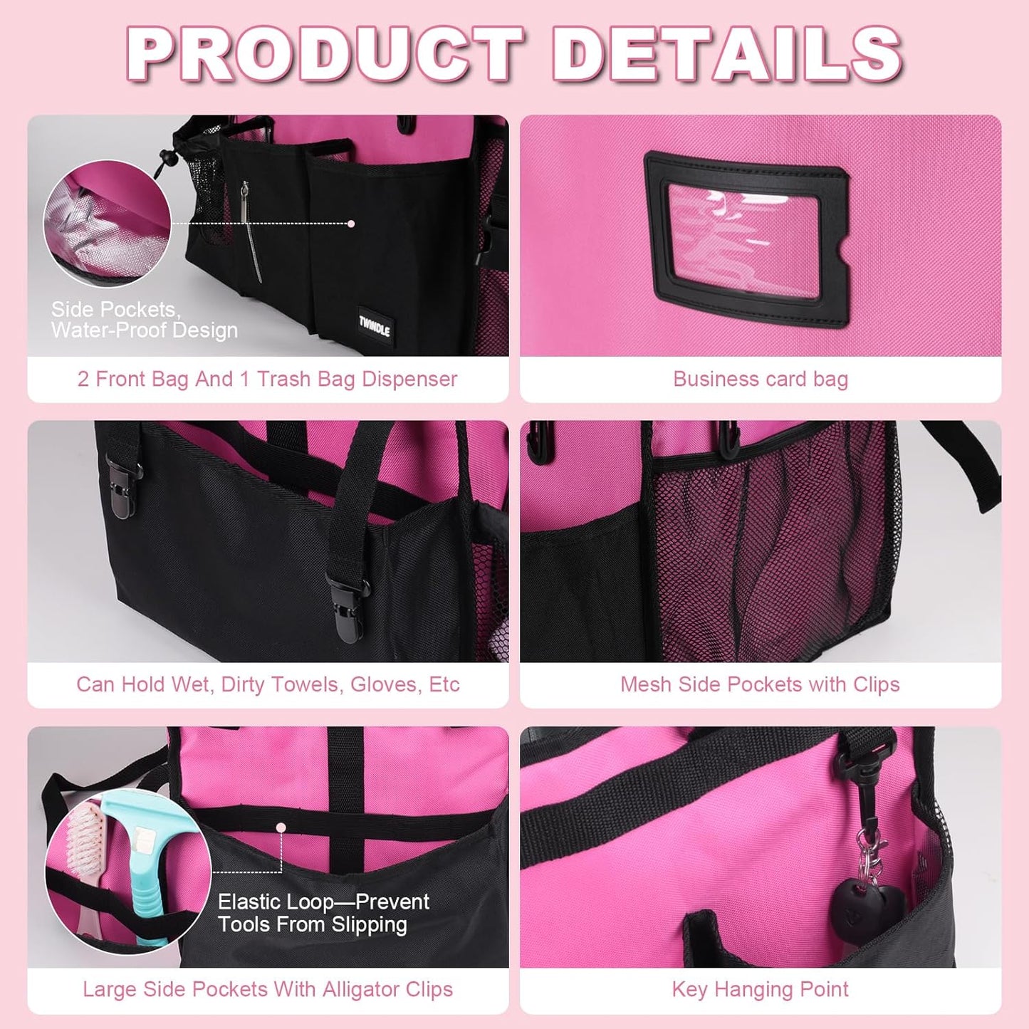 Extra-Large Wearable Cleaning Caddy With Detachable Divider,Cleaning Caddy For Cleaning Supplies Large Cleaning Supply Caddy With Adjustable Shoulder Strap & Waist Belt For Cleaners