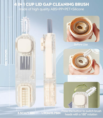 3 in 1 Cup Lid Gap Cleaning Brush Set, Multifunctional Insulation Bottle Cleaning Tools, Mutipurpose Tiny Silicone Cup Holder Cleaner, Home Kitchen Cleaning Tools