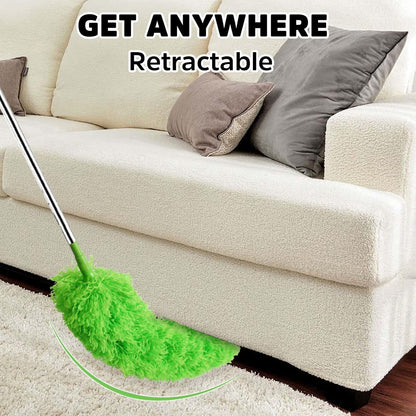 Cobweb Duster with Extension Pole, Bafezoze Ceiling Fan Duster with Long Handle, Spider Web Brush Flat Duster for Under Appliances High Ceilings Outdoor