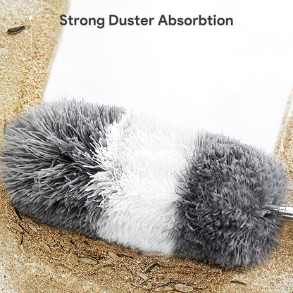 DELUX Microfiber Feather Duster,7 PCS Reusable Bendable Washable Cobweb Duster with 100 inches Extra Long Extension Pole for Cleaning Ceiling Fan, High Ceiling, Blinds, Furniture & Cars