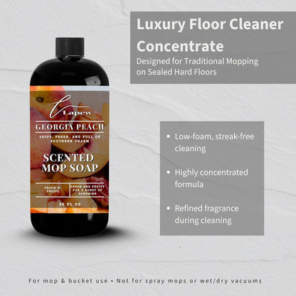 Lapew Santal Scented Mop Soap - Luxury Floor Cleaner Concentrate for Mopping Tile, Laminate, Vinyl & Hardwood | Streak-Free, Low-Foam | 36 oz - Colors A