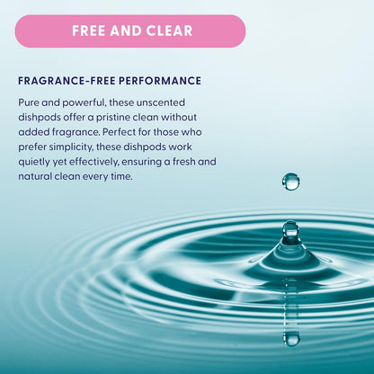 Natural Dishwasher Detergent Pods| Free and Clear (Unscented) Dish Tabs, Eco-Friendly Plant Based Enzymes | Leaves Dishes Sparkling, 60 Count