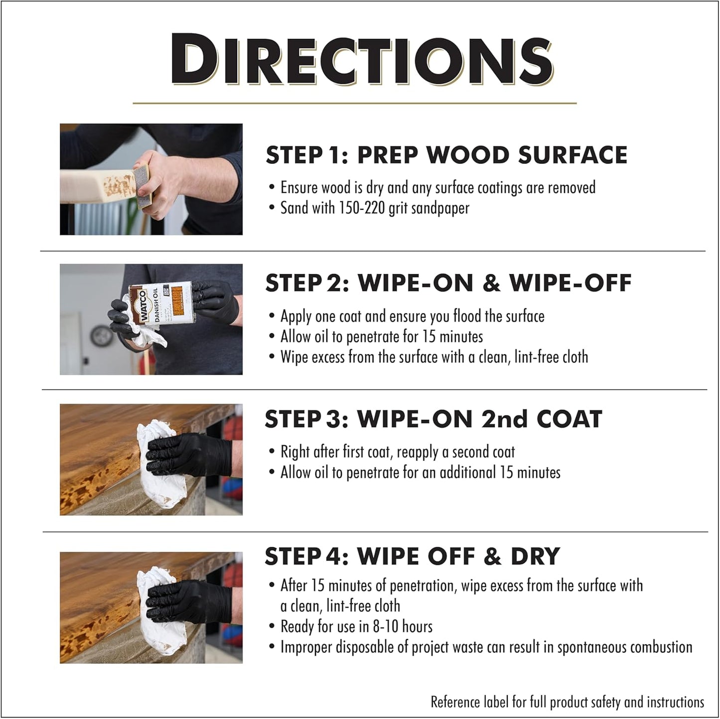 Watco Danish Oil Wood Finish Spray, 11.25 oz, Dark Walnut
