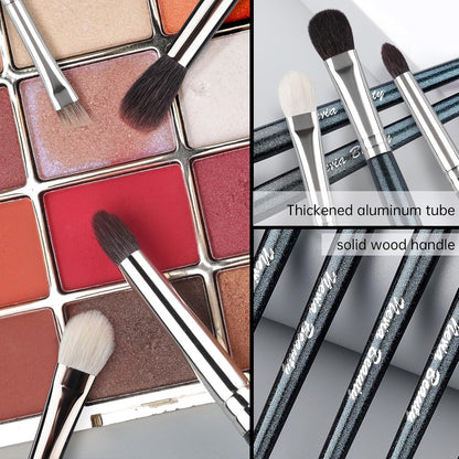 Eye Makeup Brush Set, 6 Pcs Professional Blending Eyeshadow Makeup Brushes for Concealer Eyebrows Eyeliner, Soft Hairs & Wood Handle