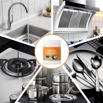 Multi-Purpose Powerful Cleaner for Kitchen, Heavy Kitchen Duty Degreaser, 260g Coconut Oil Natural Decontamination Cream, All-Purpose Cleaner Removes Stains on Microwave, Oven & Stove Top