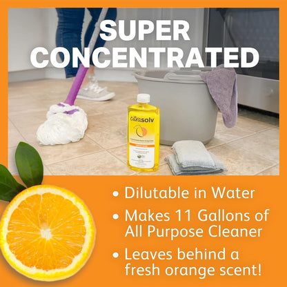 Citra Solv All Purpose Cleaning Spray – Powerful Citrus Degreaser for Kitchen & Bathroom, Multi-Surface Cleaner, No Harsh Chemicals, Valencia Orange 22oz