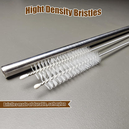 Straw Cleaner Brush, Straw Cleaning Brush by 304 Stainless Steel and Nylon Bristles, Hummingbird Feeders, Glass/Silicone Straws or Brush for Cleaning Straws.