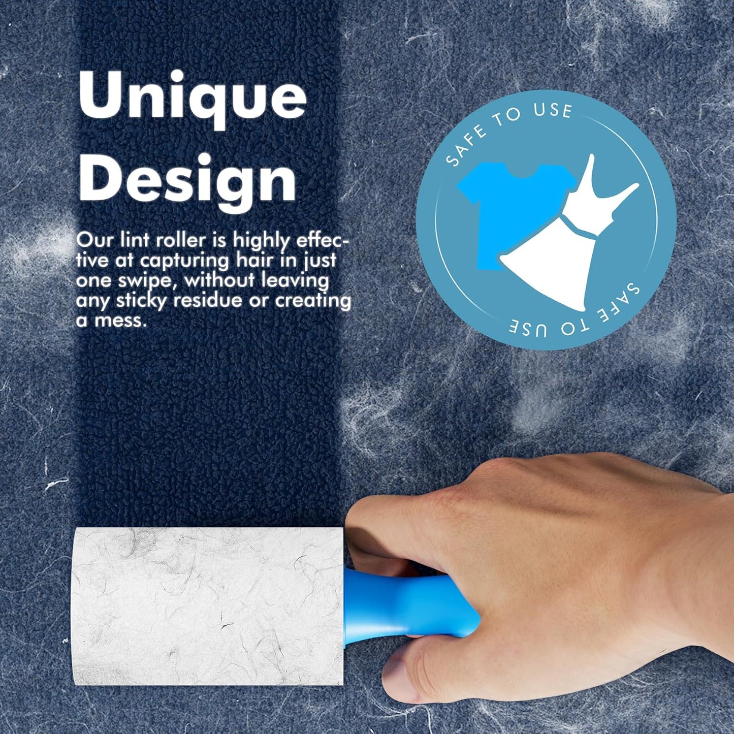 Large Lint Rollers for Carpet, 9.45'' Sticky Rollers for Floor with 360 Sheets, Extendable Long Handle Sticky Mop for Cleaning Couch, Curtains, Cars, Clothing, and Pet Hair