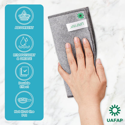12 PCS Non Scratch Wire Dishcloth, Cleans Fast Without Scratching, Stands Up to Stuck-on Grime, Multi-Surface Safe, Wire Dishwashing Rag Cleaning Power for Everyday Jobs 7.87“ x 7.87”