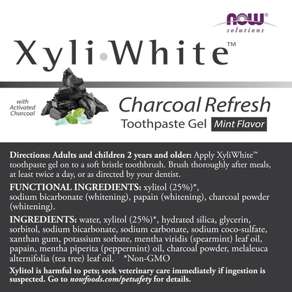 NOW Solutions, Xyliwhite™ Toothpaste Gel, Platinum Mint, Cleanses and Whitens, Fresh Taste, 6.4-Ounce